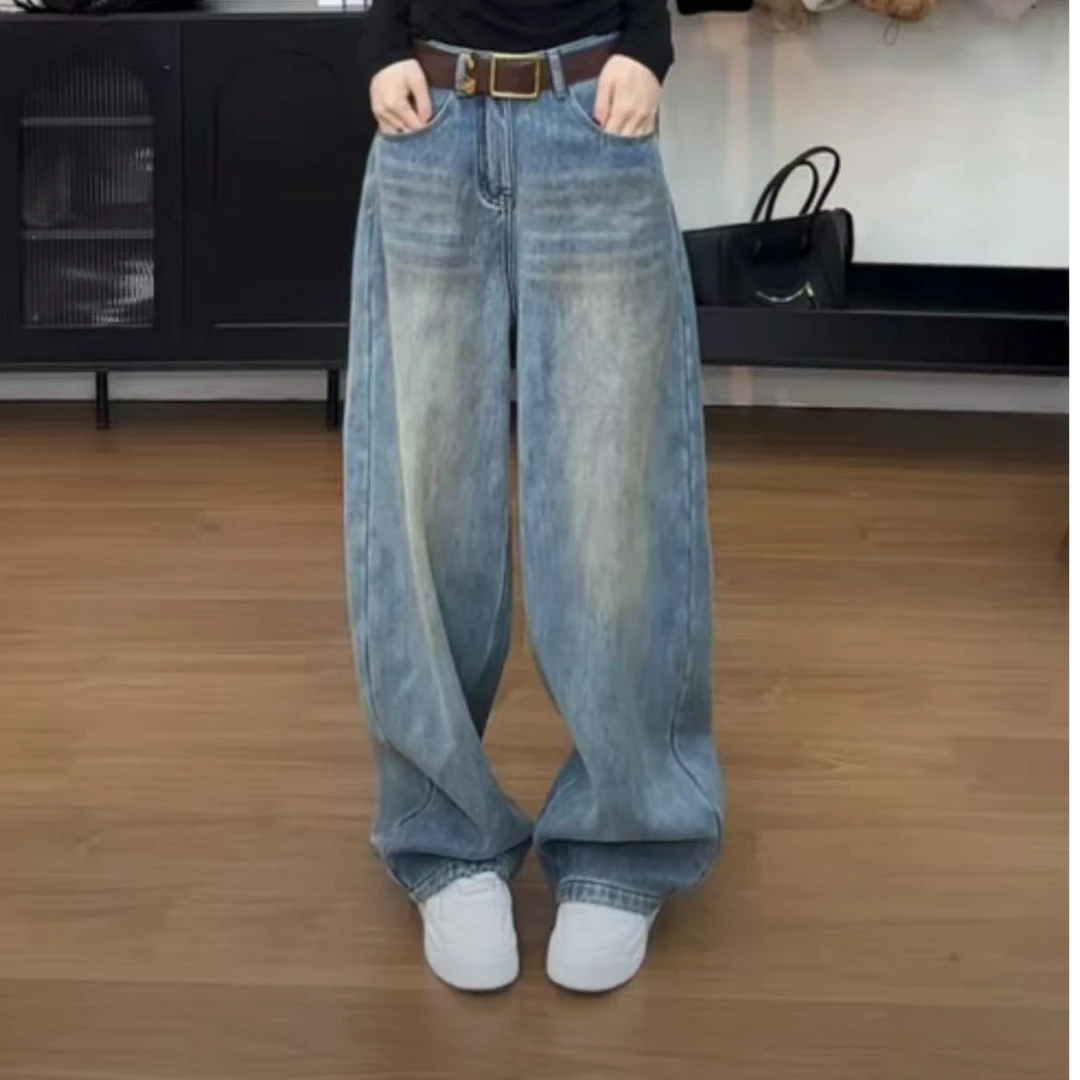 【QIANDING】【带腰带阔腿裤】加绒显瘦阔腿裤255251