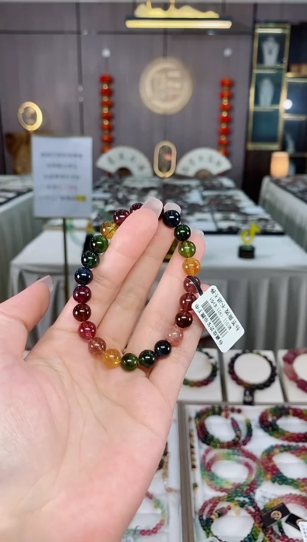 碧玺单圈手串8mm+未镶嵌碧玺多样性发货一条 hon