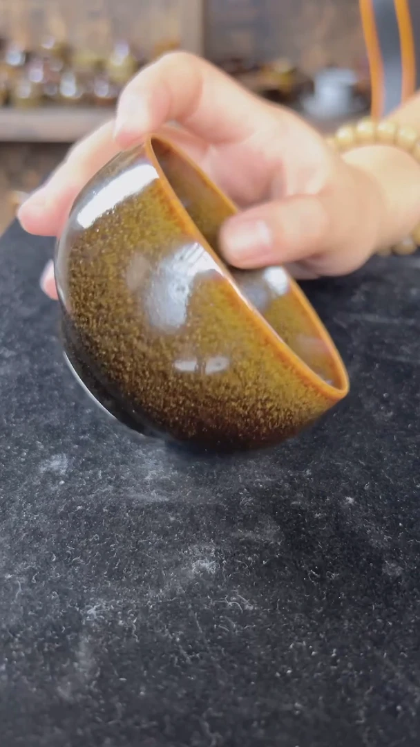 禅定主人杯鳝鱼黄色煤窑烧制