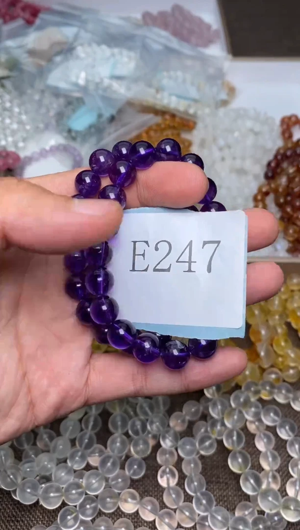 水晶手链未镶嵌巴西紫水晶10MM