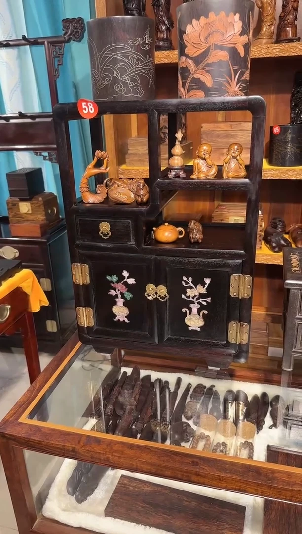 【闪购商品】木木艺紫檀花瓶博古柜1680.888