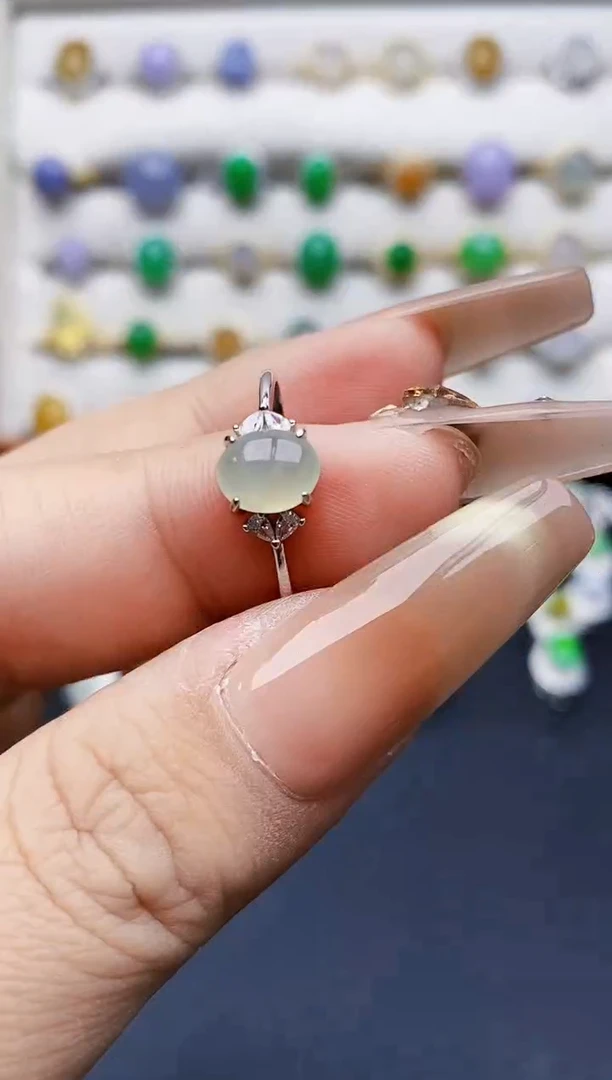 银S925镶嵌戒指翡翠0505