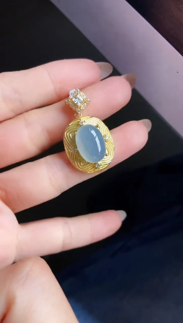 银S925镶嵌戒指翡翠12