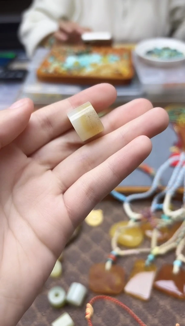 颈饰未镶嵌和田玉和田玉桶珠ZD赠皮绳