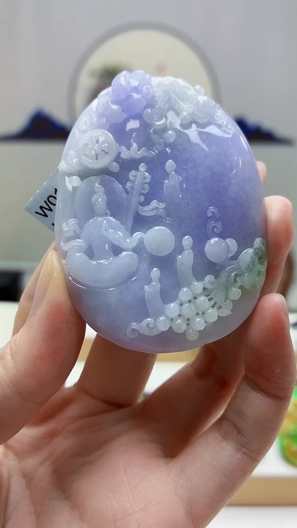 未镶嵌定制翡翠4688zm-毛货挂件140