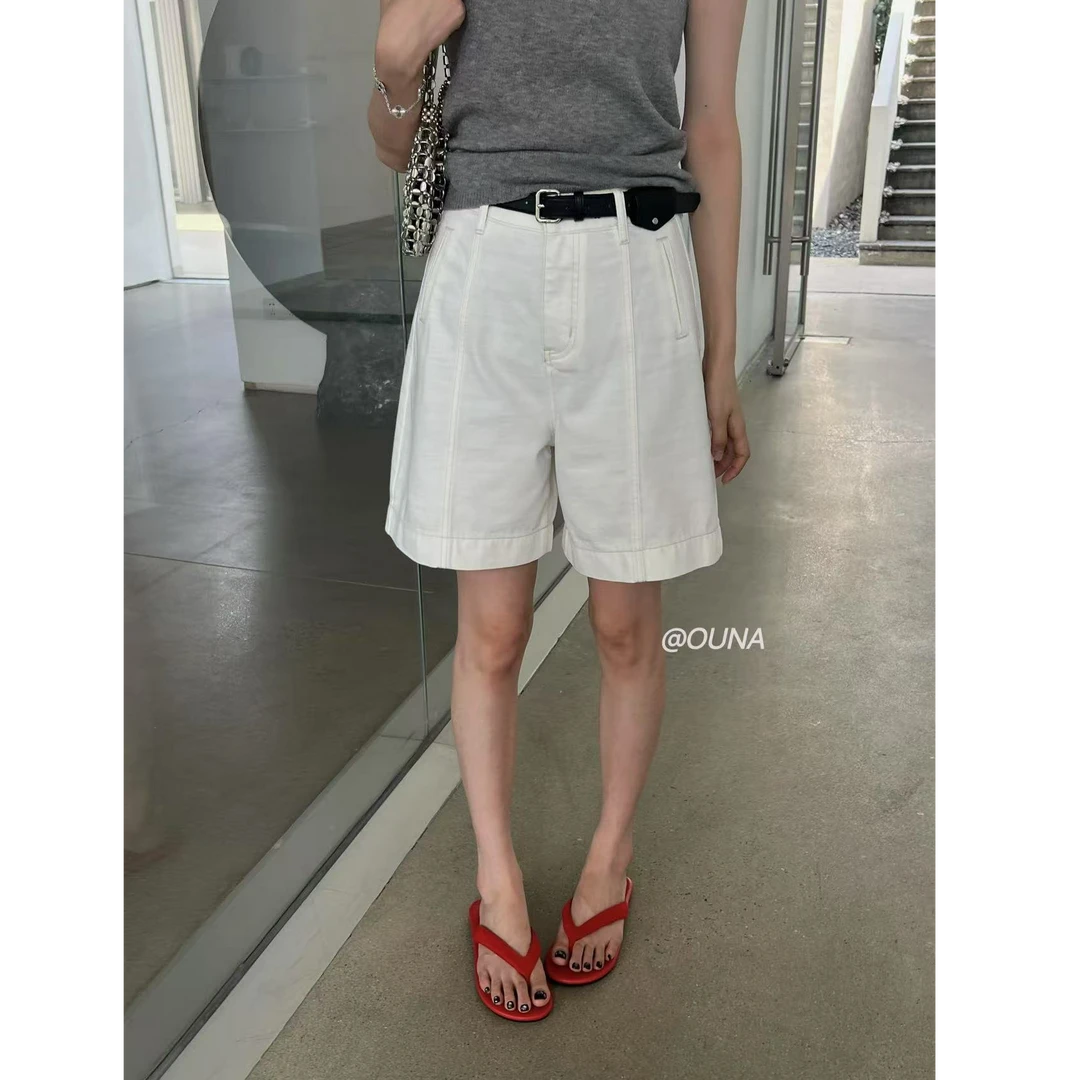 十三行OUNA-夏季福秒百搭宽松五分牛仔短裤#5586
