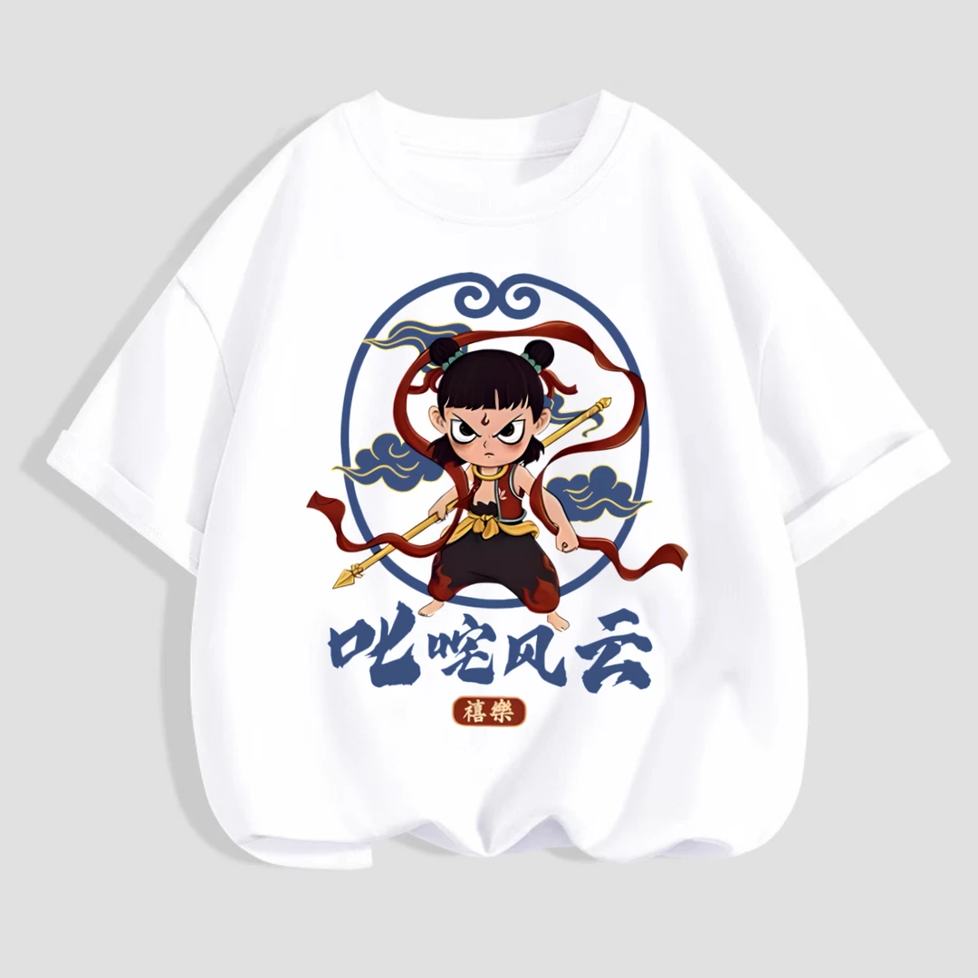 童装哪吒短袖男童百搭夏季纯棉T恤中大童帅气宽松半袖上衣男孩子