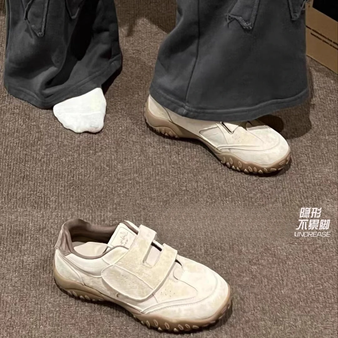 轻便舒适小众德训鞋女2025春夏魔术贴休闲百搭阿甘鞋复古运动鞋子