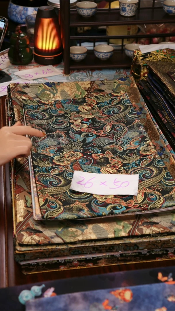 【蝴蝶花双面】中国风干泡织锦茶席26*50