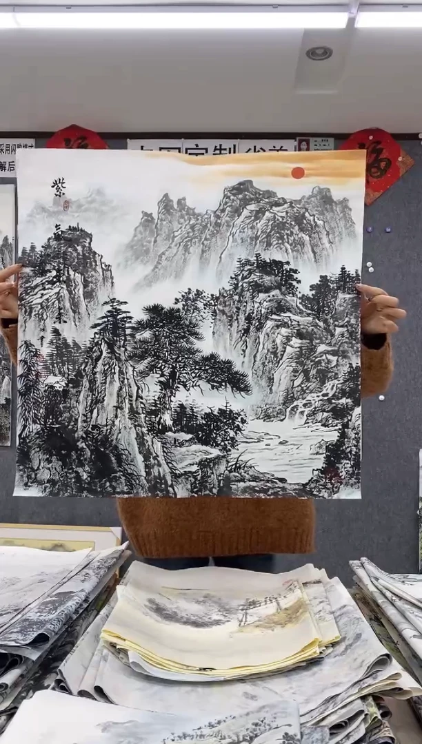 国画福利！沈泳江手绘 四尺斗方68*68cm