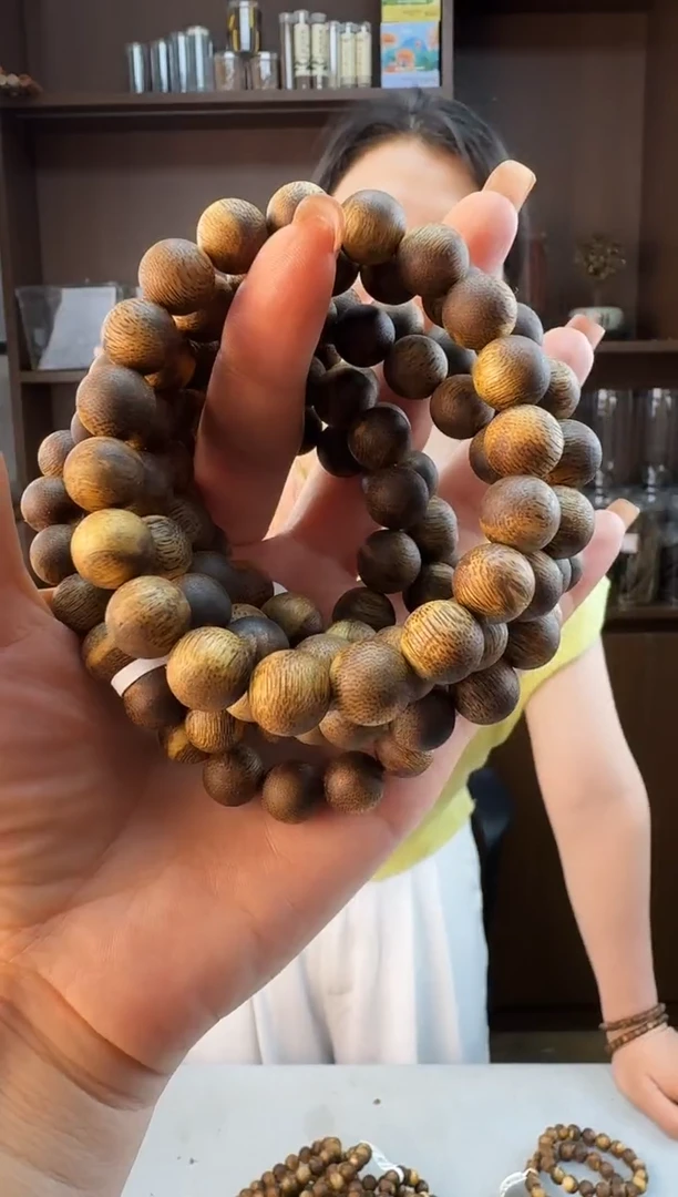 手串沉香1.1海南白奇圆珠单圈多样性发一