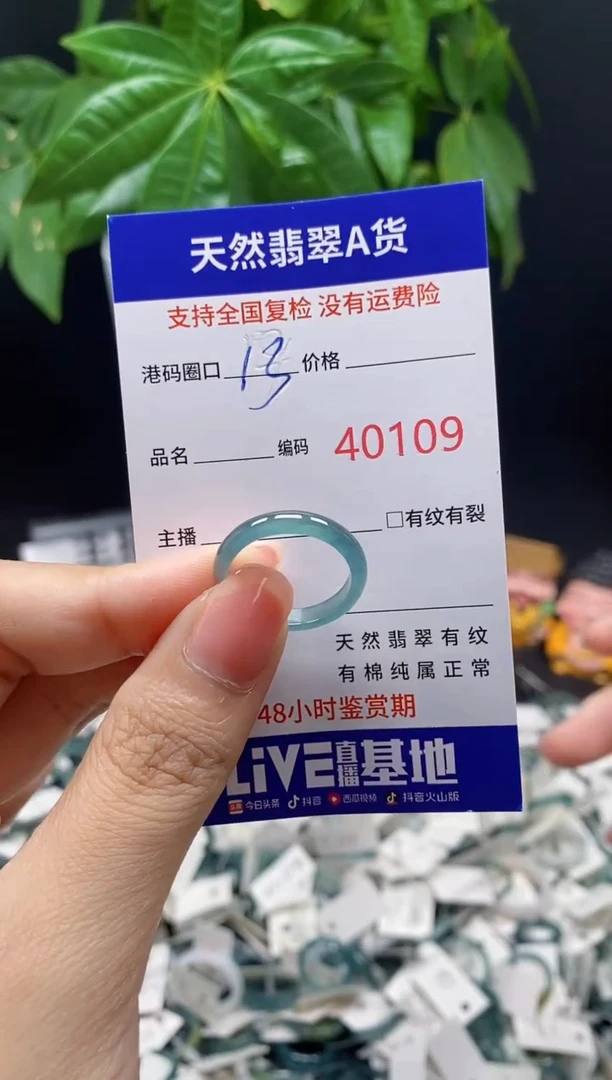 翡翠戒指未镶嵌天然翡翠戒圈0109