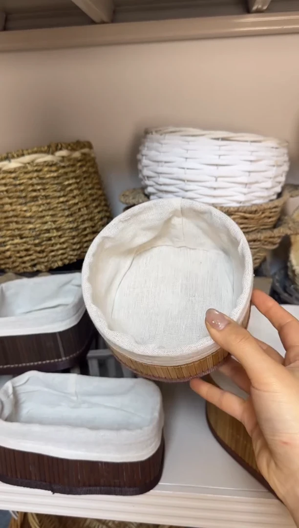 微瑕捡漏竹编原木色小筐