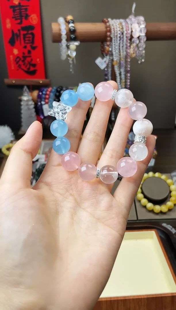 海蓝宝石手链未镶嵌海蓝宝设计款13mm