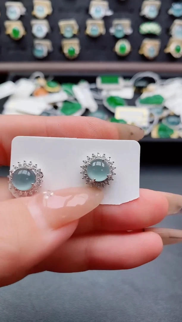 银S925镶嵌戒指翡翠1