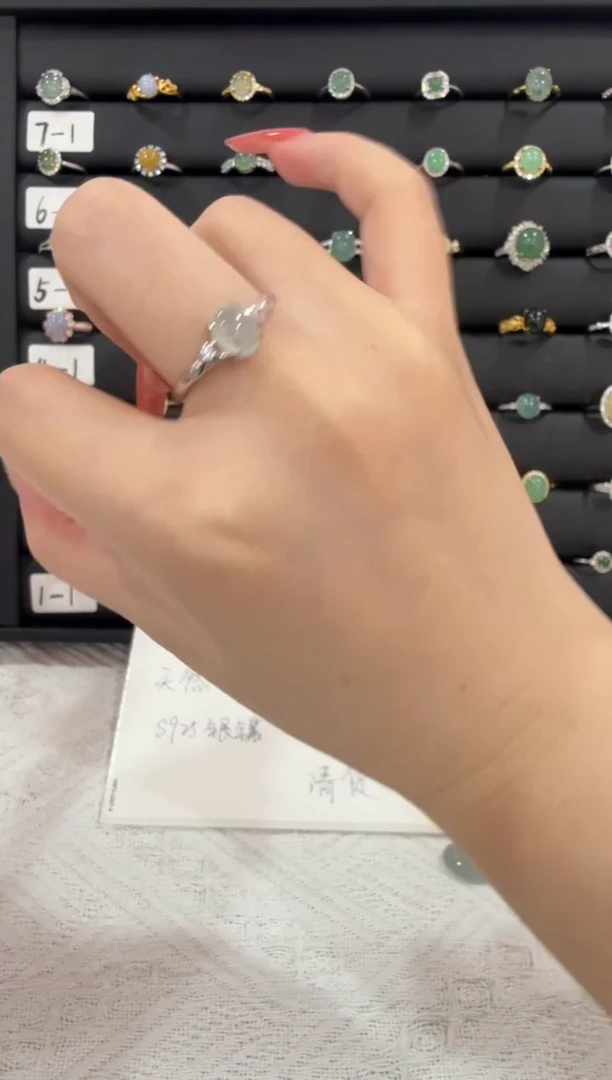 银S925镶嵌戒指翡翠015