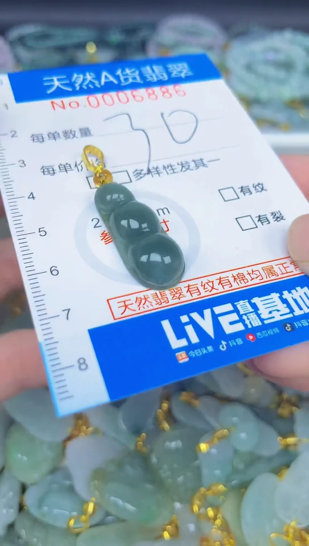 颈饰未镶嵌翡翠净货挂件-6886