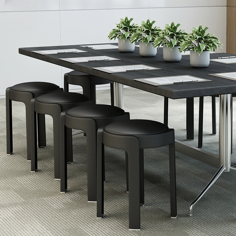 软包加厚塑料凳子家用办公室公司培训会议结实耐用高凳独凳可叠放