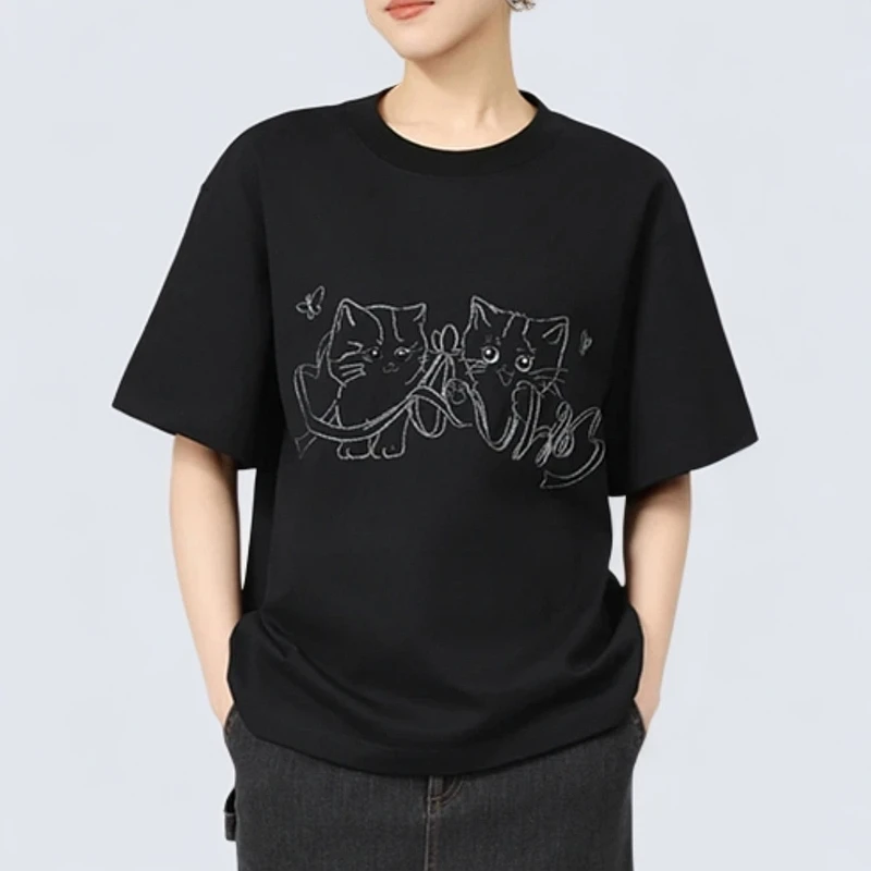 商场同款2025夏季新款时尚休闲半袖百搭显瘦短袖圆领T恤530088