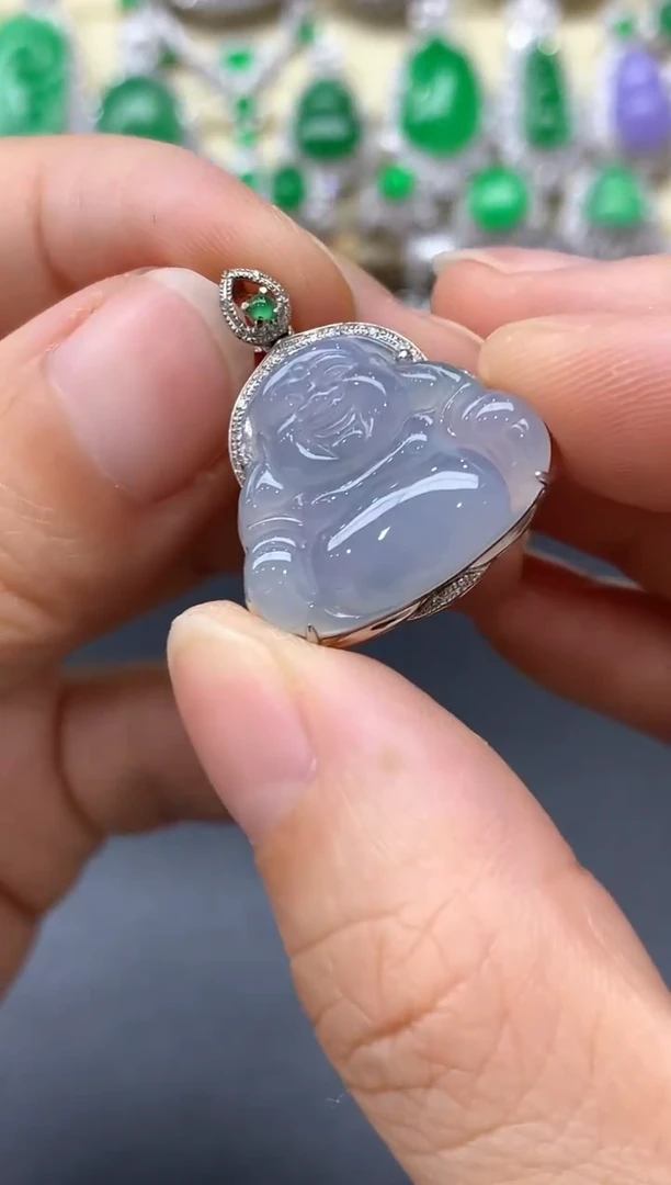 颈饰18K金镶嵌翡翠77-中国好珍宝