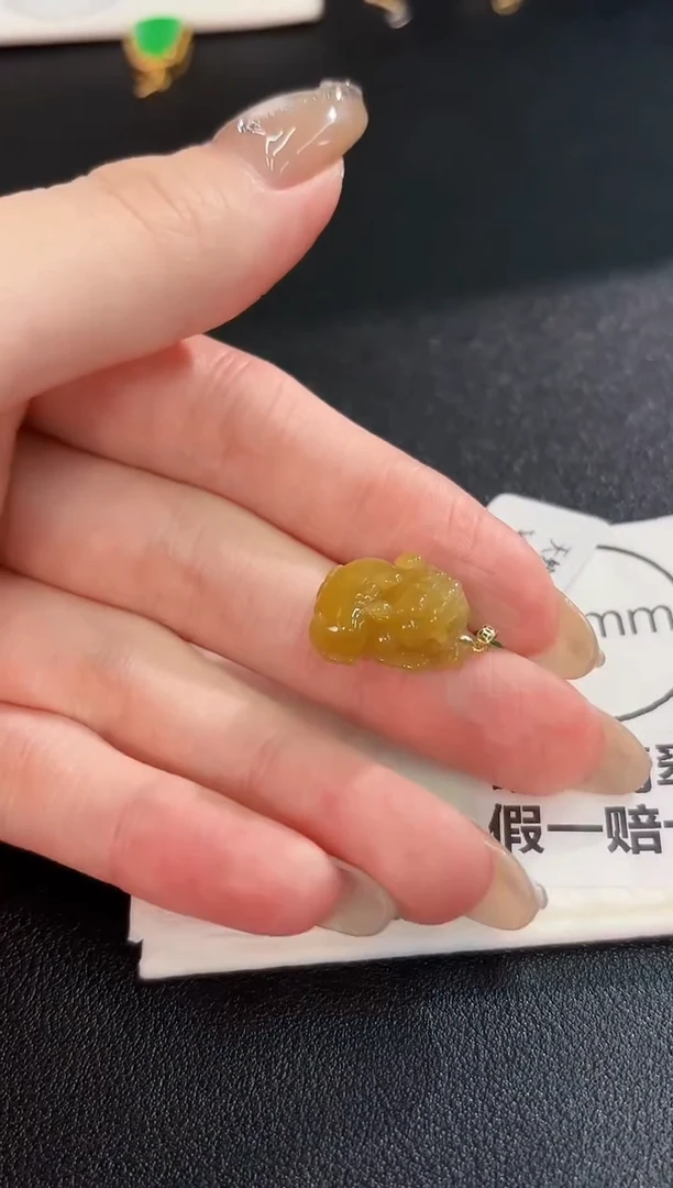翡翠18K金镶嵌颈饰 缅料A货/支持复检/一件