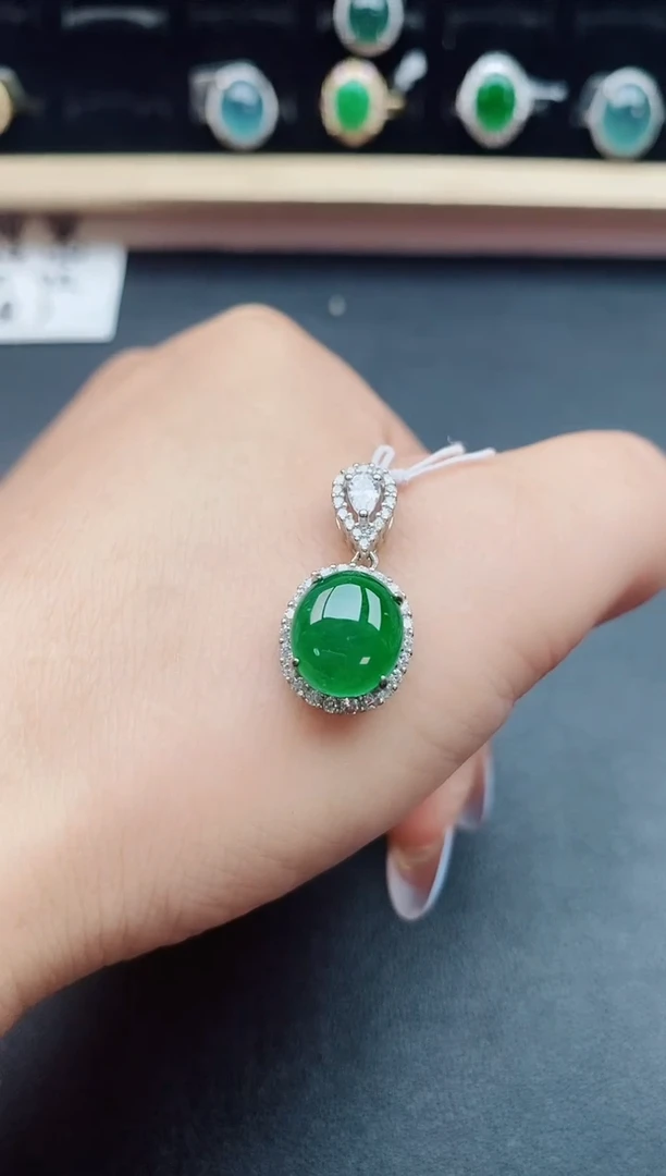 翡翠银S925镶嵌吊坠(赠链)321321