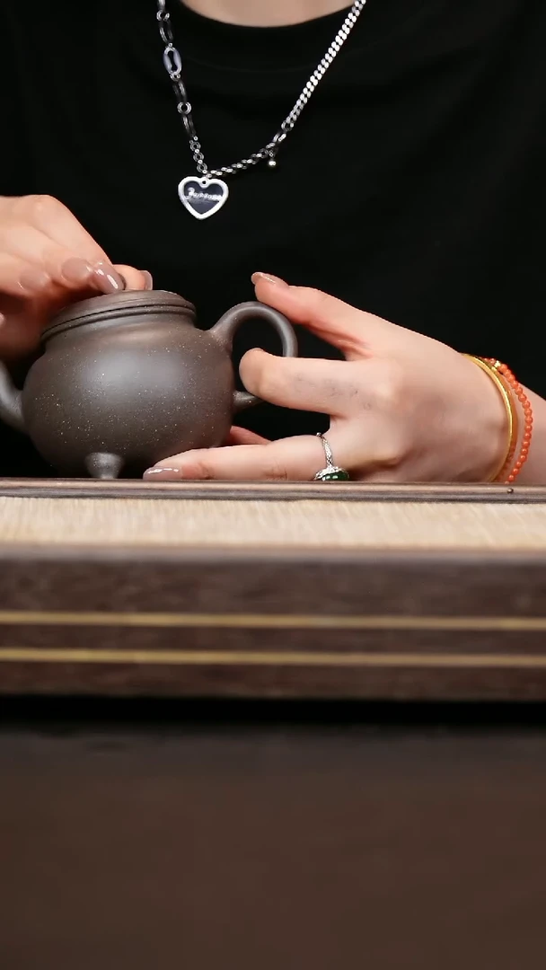 茶壶紫砂天青泥  大彬如意