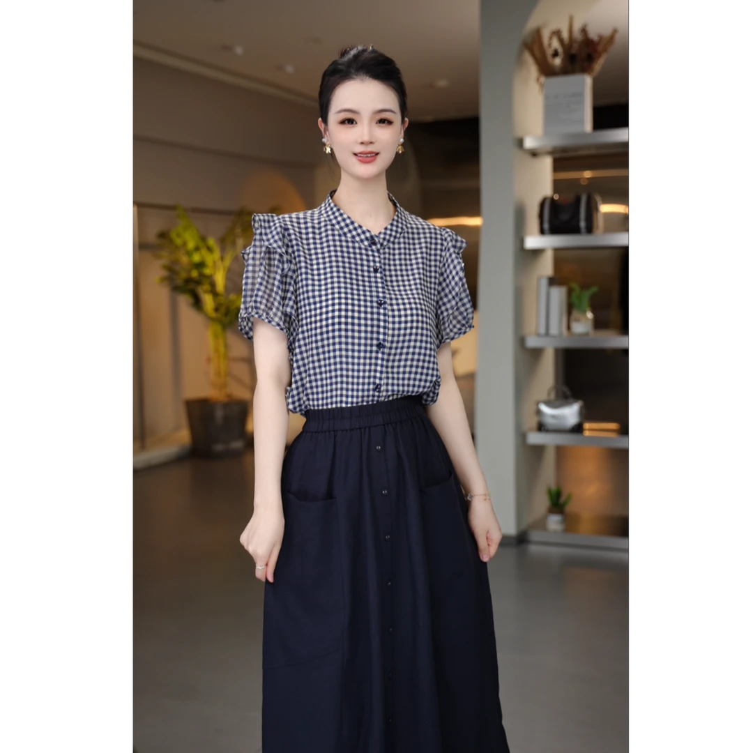 【龙掌柜Ⅲ】莱赛尔天丝亚麻套装夏季新款时尚气质休闲短袖W03088