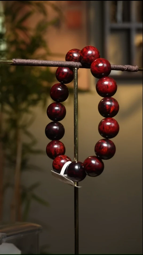 降真香手串/手链海南红降1.5cm黑飘红