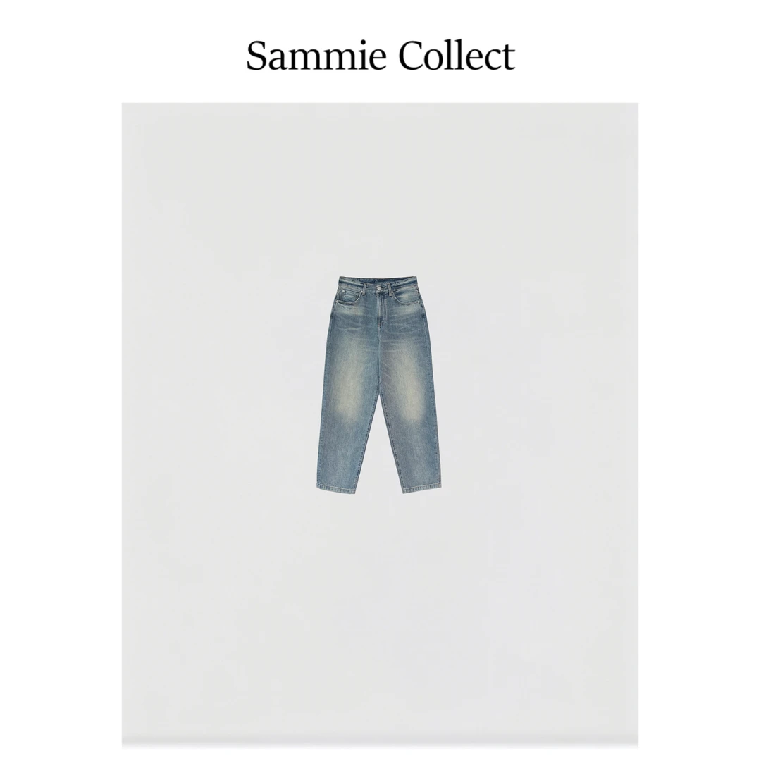 秋冬爆款复古休闲锥形牛仔裤女士欧美风水洗显瘦百搭牛仔裤DB2078