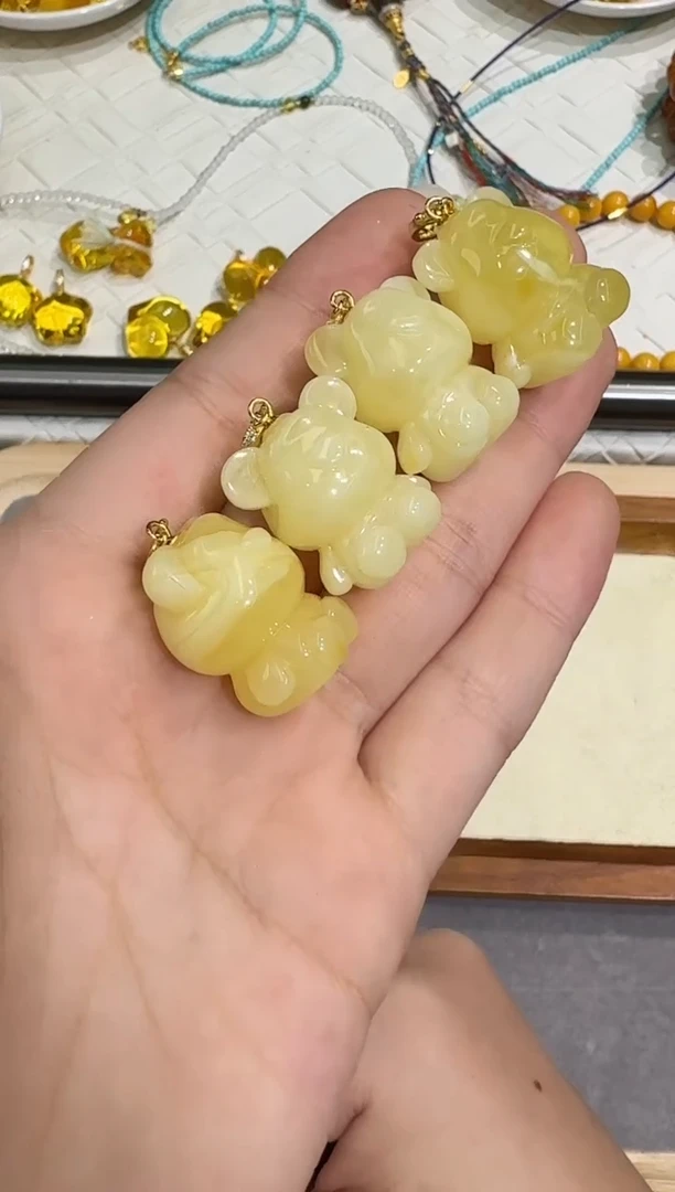 银S925镶嵌颈饰琥珀X0813-1195-17多样性一件