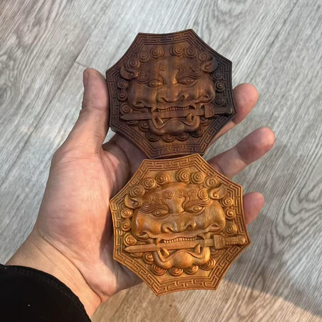 ZM129雷击枣木木狮咬剑吊牌一块多样性发其一