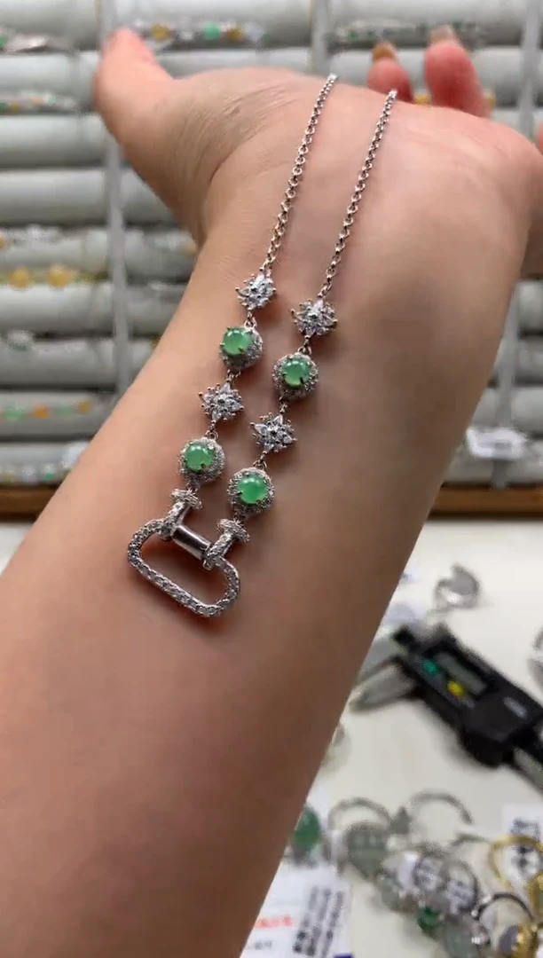 银S925镶嵌戒指翡翠项链