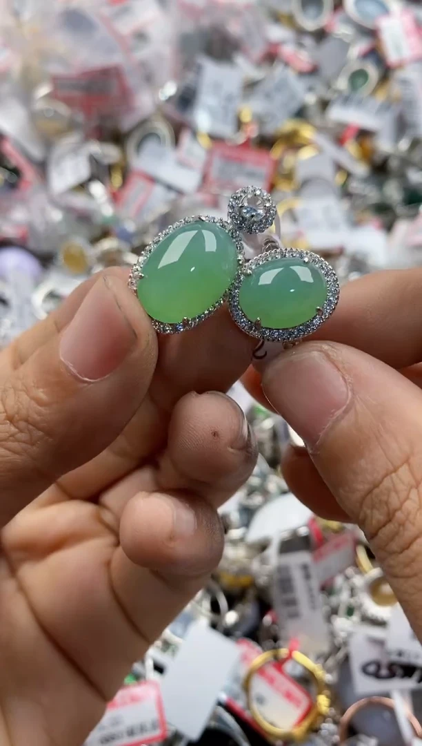 银S925镶嵌戒指翡翠11               6