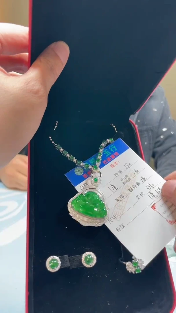 颈饰银S925镶嵌翡翠大***森-净货-多样性-发一套