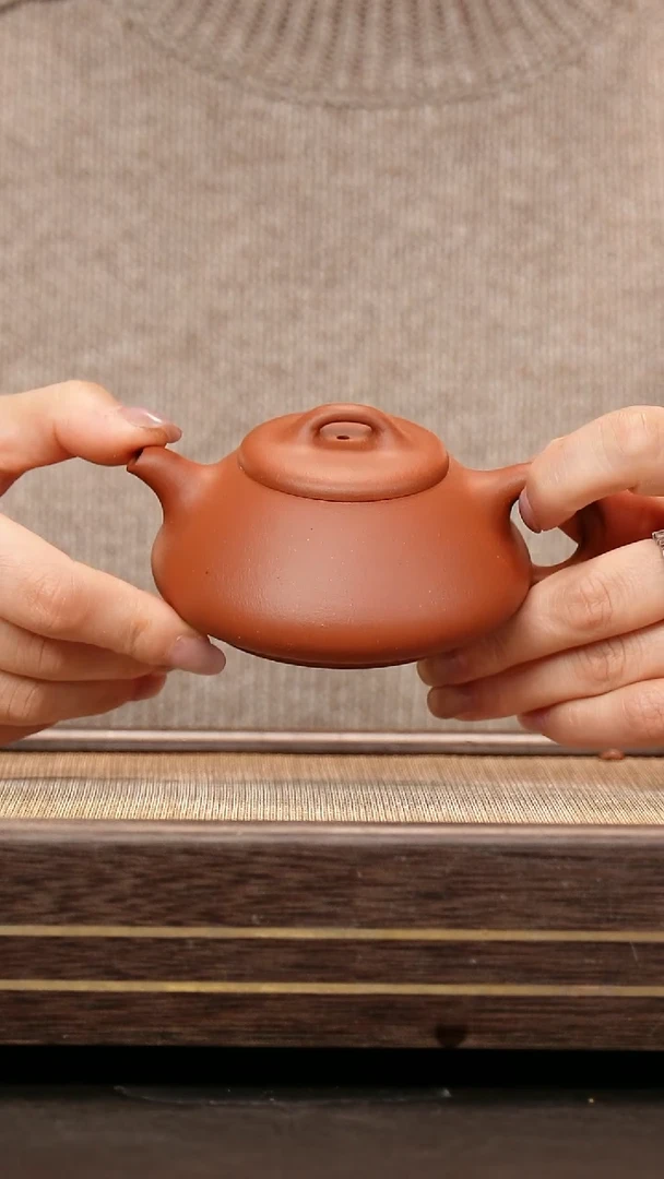 茶壶紫砂深砂红泥 间瓢150cc