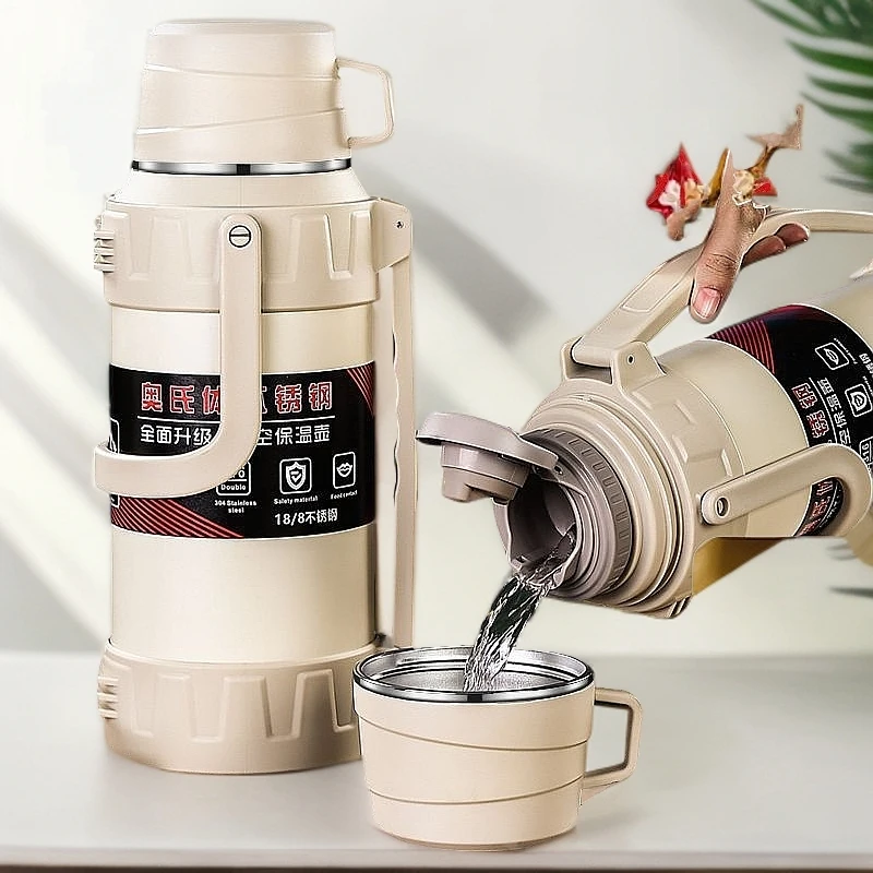 夏季保冷316不锈钢保温车载水壶不锈钢工地保温壶外出携带 大容量