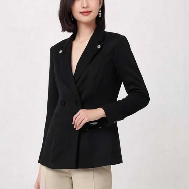 西服职业通勤长袖山系新中式扣饰职场女士西装常规款