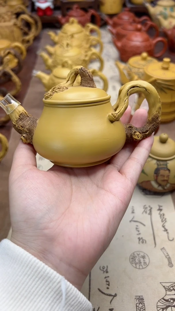 【闪购商品】紫砂壶仿木手把素面壶