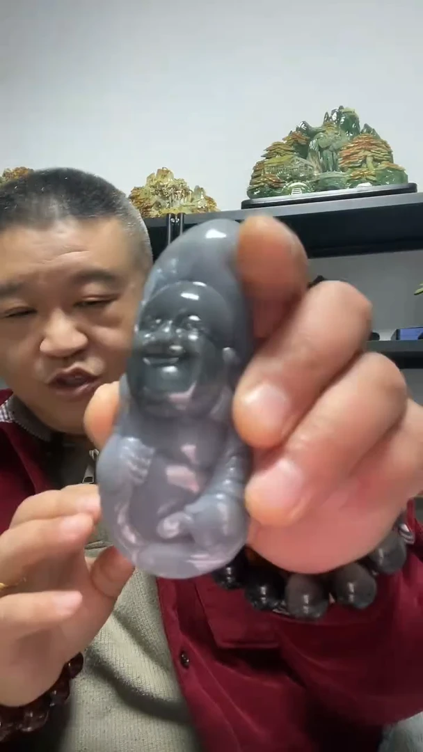 未镶嵌和田玉把件烟紫佛公把件