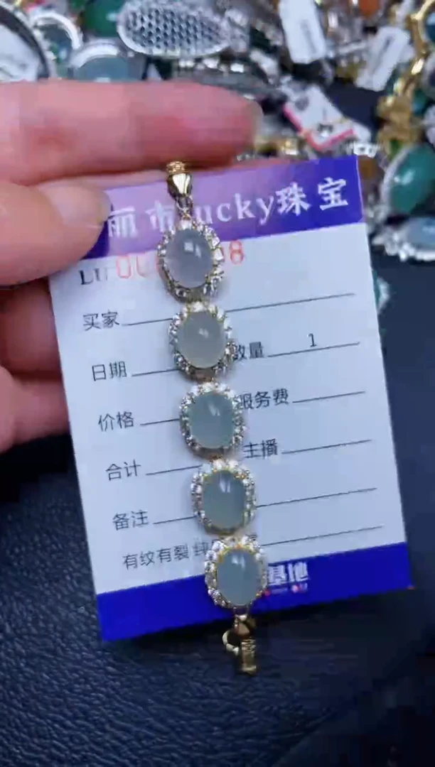 翡翠银S925镶嵌颈饰9698