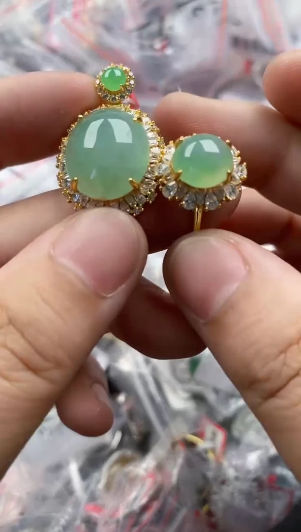 银S925镶嵌戒指翡翠444    7