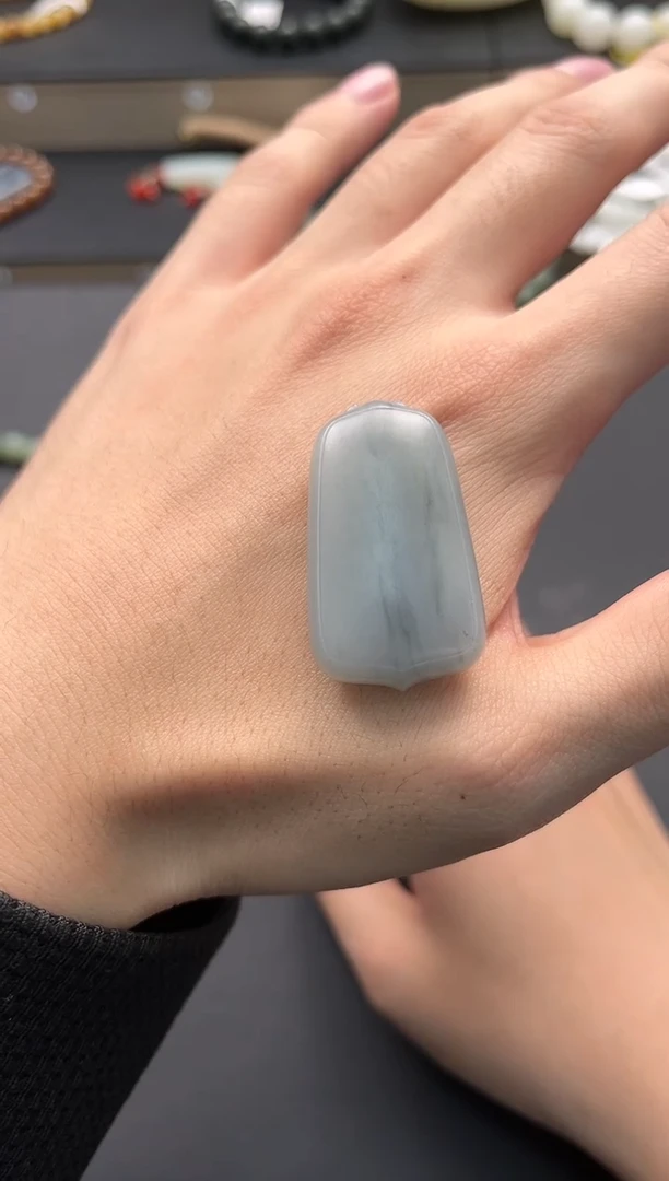 未镶嵌手串和田玉h*于田青花无事牌微色差