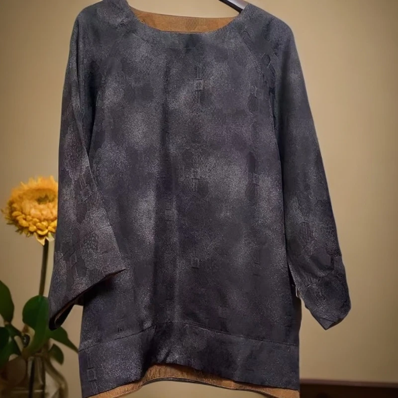 8113-锦瑟-双面穿长袖默认厚度常规款提花上衣加厚时尚女士