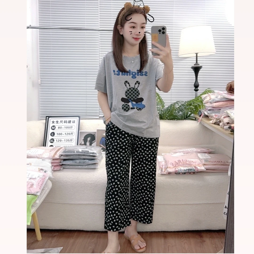 夏季冰爽棉女士短袖柔软睡衣家居服高品质