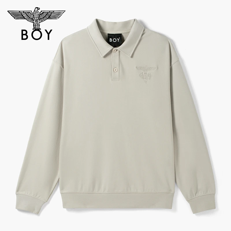 【荒原绿意】BOYLONDON新款春夏长袖百搭时尚潮牌POLO卫衣N03018