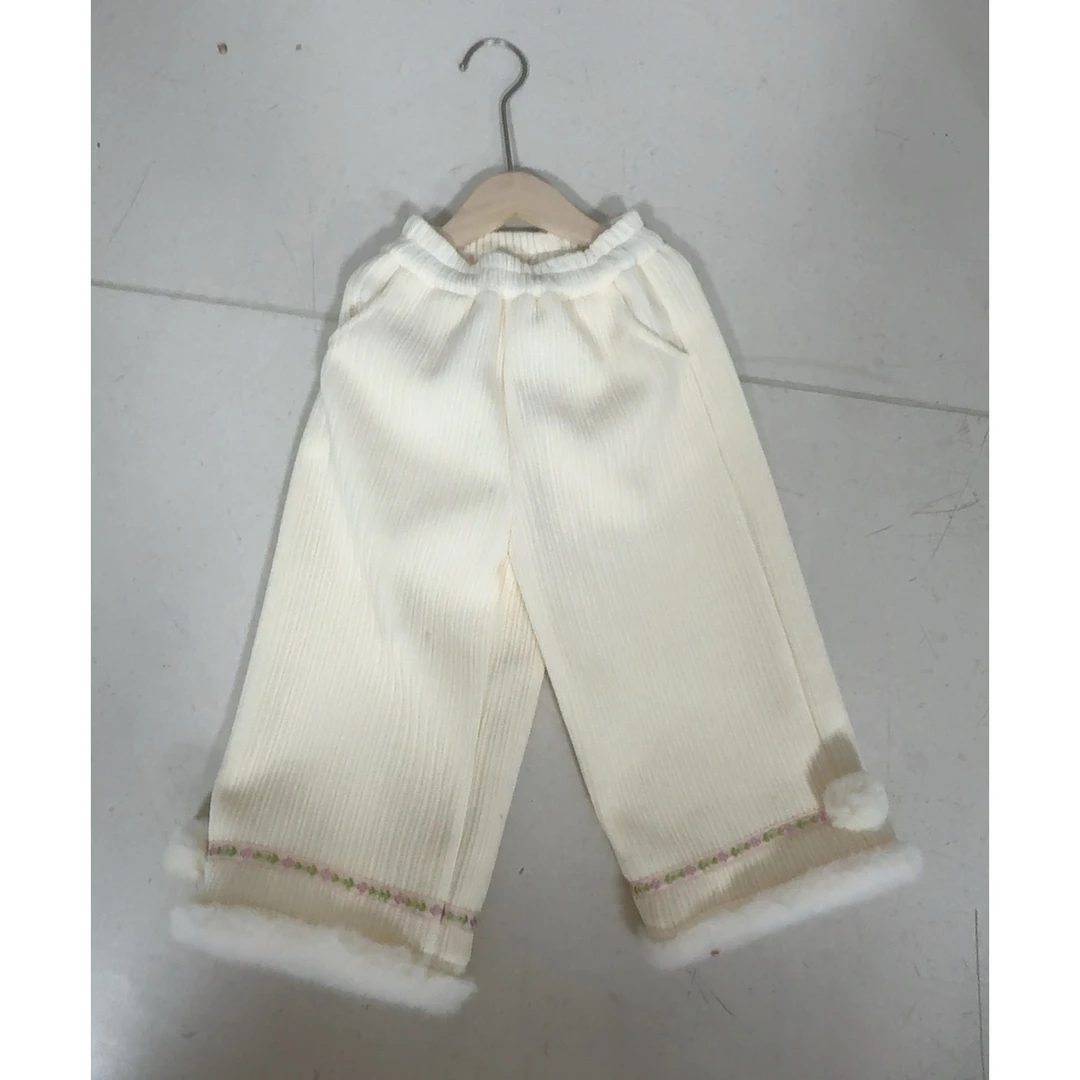 萌乎雪尼尔长裤加绒25冬季新款女童