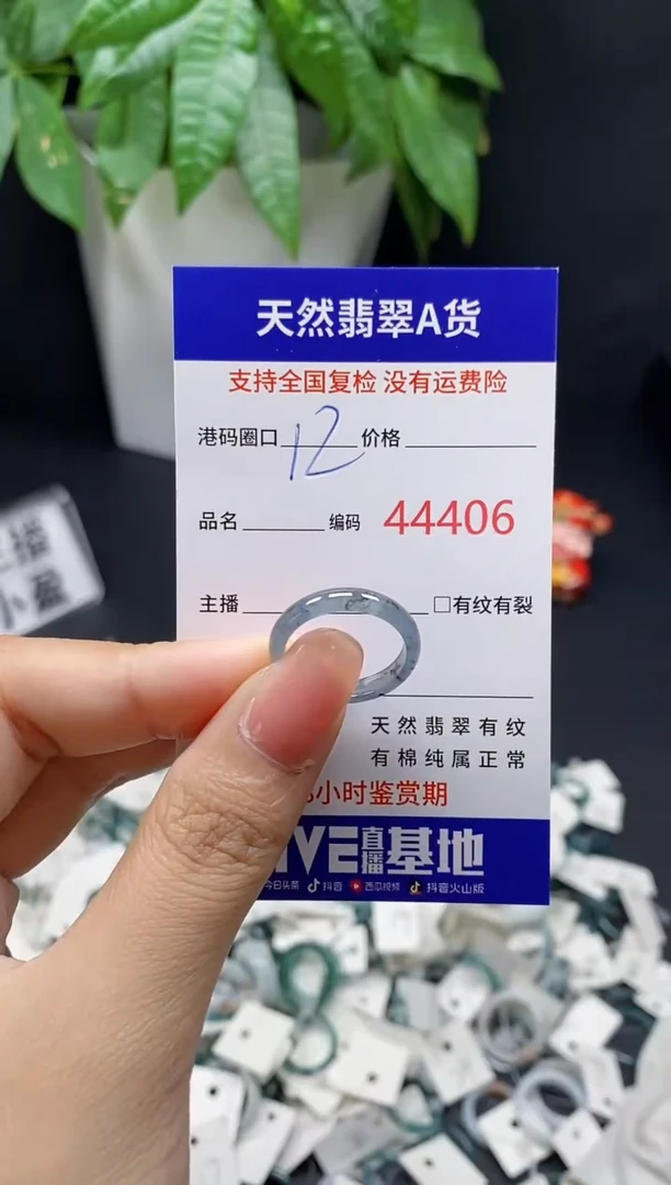 翡翠戒指未镶嵌 天然翡翠戒圈4406