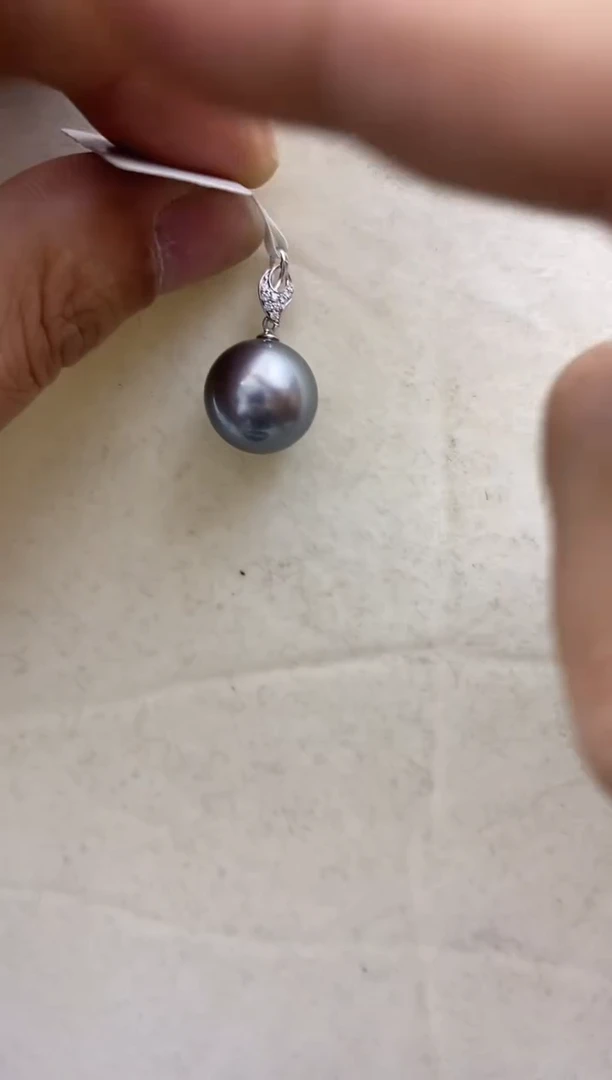 【闪购商品】海水珍珠吊坠(不含链)18K金镶嵌大溪地吊坠13-14mm