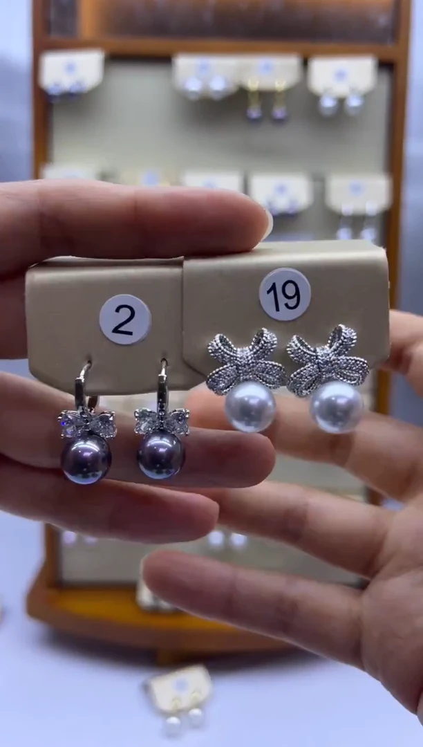 未镶嵌耳饰淡水珍珠2+19